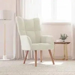 vidaXL Relaxsessel Cremewei&szlig; Samt