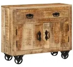 vidaXL Sideboard 80x30x65 cm Massives Raues Mangoholz