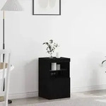vidaXL Sideboard mit LED-Leuchten Schwarz Eiche 41x37x67 cm