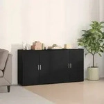 vidaXL Sideboards 2 St&uuml;ck Schwarz Eiche 79x38x80 cm Holzwerkstoff
