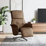 vidaXL Relaxsessel mit Fu&szlig;teil Braun Stoff