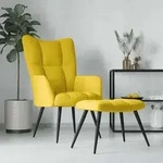 vidaXL Relaxsessel mit Hocker Senfgelb Samt