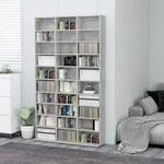 vidaXL CD-Schrank Betongrau 102x16x177,5 cm Holzwerkstoff