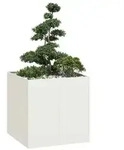 vidaXL Pflanzgef&auml;&szlig; Wei&szlig; 80x80x80 cm Stahl