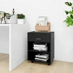 vidaXL Rollschrank Schwarz 46x36x59 cm Holzwerkstoff