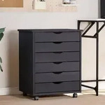 vidaXL Rollschrank mit Schubladen MOSS Grau Massivholz Kiefer