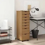 vidaXL Rollschrank mit Schubladen MOSS Honigbraun Massivholz Kiefer
