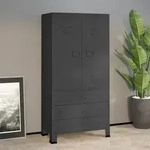 vidaXL Industrial Kleiderschrank Anthrazit 90x50x180 cm Metall