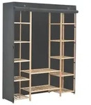 vidaXL Kleiderschrank Grau 135 x 40 x 170 cm Stoff
