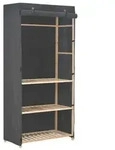 vidaXL 3-stufiger Kleiderschrank Grau 79 x 40 x 170 cm Stoff
