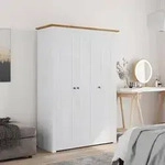 vidaXL Kleiderschrank 3-T&uuml;rig Wei&szlig; 118&times;50&times;171,5 cm Kiefer Panama Serie