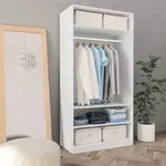 vidaXL Kleiderschrank Wei&szlig; 100&times;50&times;200 cm Holzwerkstoff