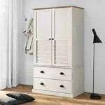 vidaXL Kleiderschrank VIGO Wei&szlig; 90x55x170 cm Massivholz Kiefer