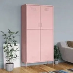 vidaXL Kleiderschrank Rosa 90x50x180 cm Stahl