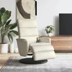 vidaXL Massagesessel mit Fu&szlig;teil Creme Kunstleder