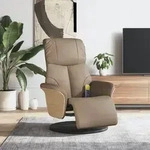 vidaXL Massagesessel mit Fu&szlig;teil Cappuccino-Braun Kunstleder