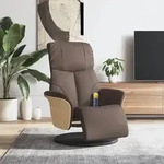vidaXL Massagesessel mit Fu&szlig;teil Braun Kunstleder