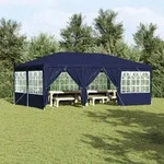 vidaXL Partyzelt mit 10 Seitenw&auml;nden Blau 6x4 m PE