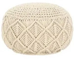 vidaXL Makramee Sitzpuff Handgefertigt 45 x 30 cm Baumwolle