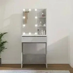 vidaXL Schminktisch mit LED Betongrau 60x40x140 cm