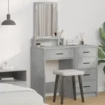 vidaXL Schminktisch mit Schubladen Betongrau 50x41x140 cm