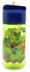 Wasserflasche mit Strohhalm f&uuml;r Kinder Trinkflasche Minecraft Gr&uuml;n-Blau 430ml