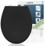 Duroplast WC-Sitz BLACK, mit Absenkautomatik und Schnellverschluss