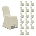 vidaXL Stretch-Stuhlhussen Creme 18 Stk.