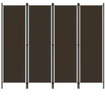 vidaXL 4-tlg. Raumteiler Braun 200x180 cm