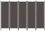 vidaXL 5-tlg. Raumteiler Anthrazit 250x180 cm