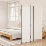 vidaXL 3-tlg. Paravent Wei&szlig; 150x200 cm Stoff