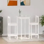 vidaXL 3-tlg. Bar-Set Wei&szlig; Massivholz Kiefer