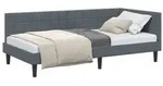 vidaXL Eckbettgestell mit Kopfteil Dunkelgrau 90 cm x 190 cm Samt