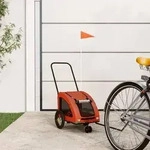 vidaXL Fahrradanh&auml;nger Hunde Orange und Grau Oxford-Gewebe und Eisen