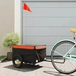 vidaXL Fahrradanh&auml;nger Schwarz und Orange 30 kg Eisen