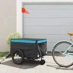 vidaXL Fahrradanh&auml;nger Schwarz und Blau 45 kg Eisen