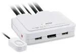 INLINE - KVM Switch - 2-fach - USB-C zu DisplayPort 1.2 - 4K - Audio - integr. Kabel