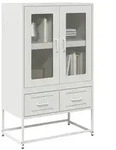 vidaXL Highboard Wei&szlig; 68x39x111,5 cm Stahl
