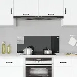 vidaXL K&uuml;chenr&uuml;ckwand Schwarz 100x40 cm Hartglas