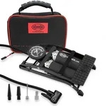 HEYNER&reg; Fu&szlig;pumpe Doppelzylinder Fahrradpumpe Luftpumpe Autoventil 10 Bar mit
