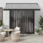 vidaXL Markise Einziehbar Anthrazit & Wei&szlig; 3,5x2,5 m Stoff & Aluminium