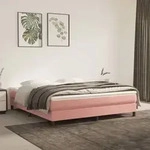 vidaXL Taschenfederkernmatratze Rosa 160x210x20 cm Samt