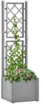 vidaXL Garten-Hochbeet mit Spalier und Selbstbew&auml;sserungssystem Grau