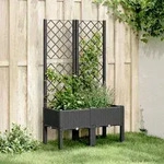 vidaXL Pflanzk&uuml;bel mit Rankgitter Schwarz 80x40x142 cm PP