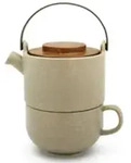 Tea-for-one Umea beige Akazienholzdeckel 142024