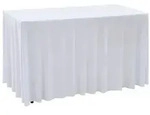 vidaXL 2 St&uuml;ck Stretch-Tischdecken mit Rand Wei&szlig; 120 x 60,5 x 74 cm
