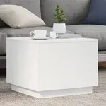 vidaXL Couchtisch mit LED-Leuchten Wei&szlig; 50x50x40 cm