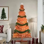 vidaXL Weihnachtsbaum zum Schm&uuml;cken Wachsbraun 180cm Massivholz Kiefer
