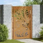 vidaXL Gartentor 105x155 cm Wetterfester Stahl Wellen-Design