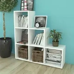 vidaXL Treppenregal B&uuml;cherregal 107 cm Wei&szlig;